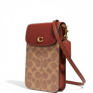 Coach Signature Phone Crossbody | Mini Bag 7” | Canvas & Leather | Like New